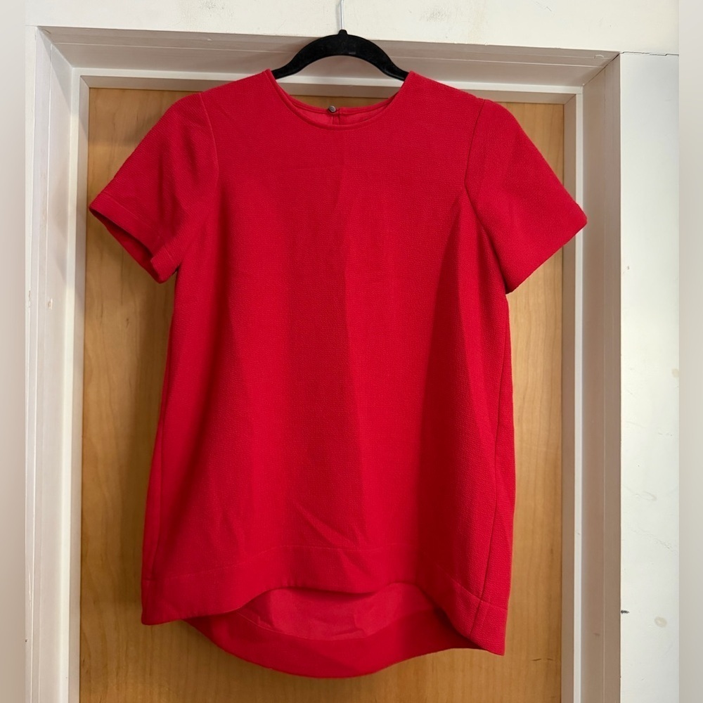 Madewell Women’s Red Textured Short-Sleeved Blouse. Size: Xtra Small